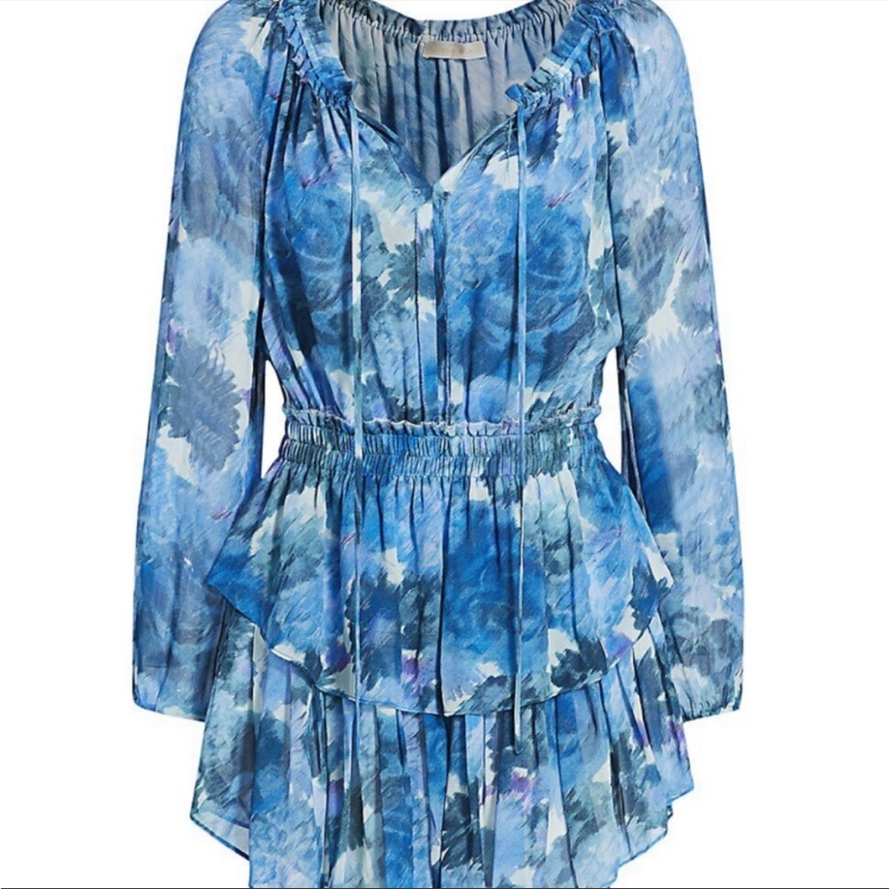 LoveShackFancy Popover Dress in Sapphire Size Small